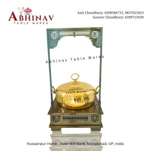 Chitai Handi Black Stand GST 8Ltr Chafing Dish | Gold & Black