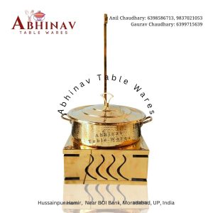 Chawal Dana Pot 8Ltr Chafing Dish | Gold