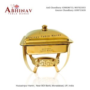 Patti Handi 8Ltr Chafing Dish | PVD Gold | Stainless Steel